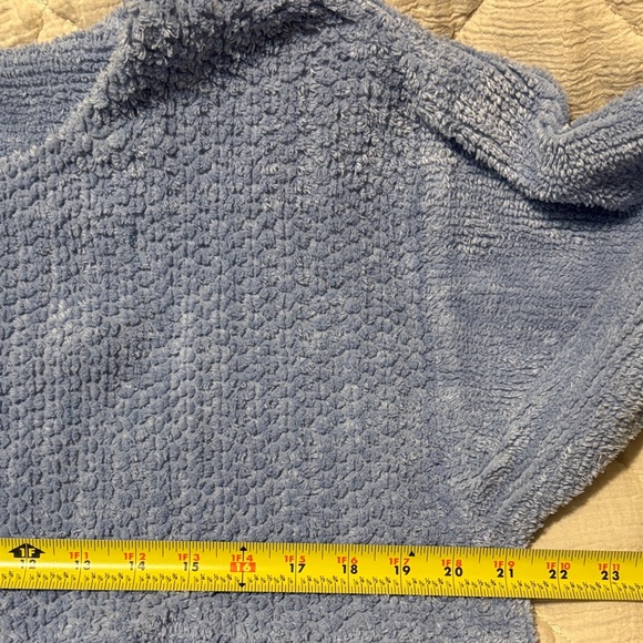 Vintage Stan Herman Blue Textured Long Sleeve 100% Cotton Robe Size Large - Picture 8 of 12